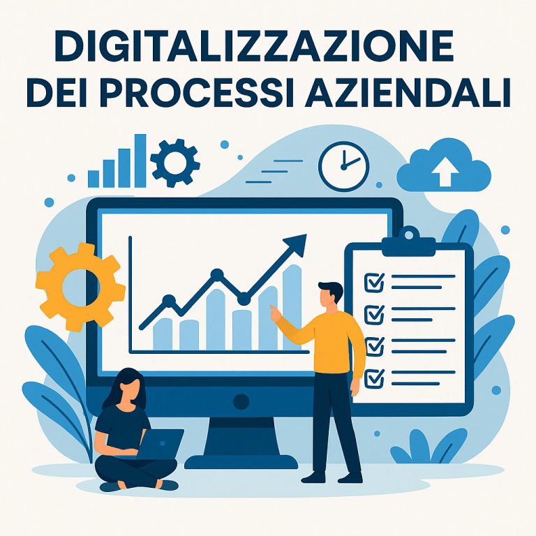 la digitalizzazione dei processi aziendali con grafici, automazioni e strumenti digitali per migliorare efficienza e controllo.